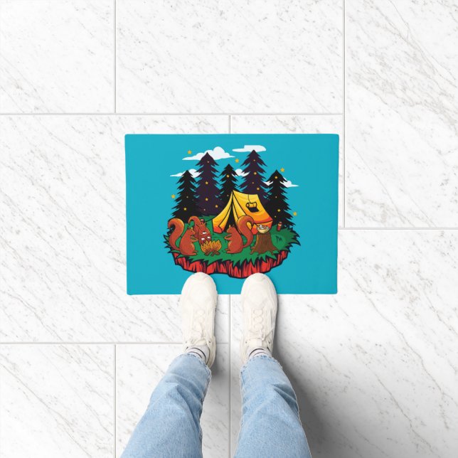 S’more Fun With This Camping Squirrel Doormat (Indoor)