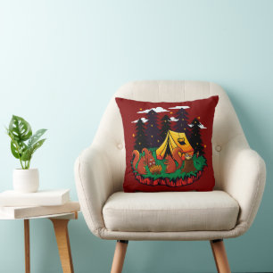 S’more Fun With This Camping Squirrel Throw Pillow
