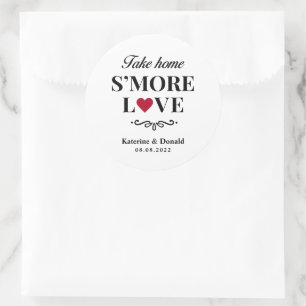 S’more Love Mariage Classic Round Sticker