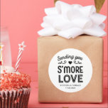 S’more Love Wedding Classic Round Sticker<br><div class="desc">S’more Love. Add a fun touch of colour and unique style to your wedding or bridal shower favours. A bridal shower favour bag is a great addition to party planning. These unique bags will easily be used as a gift and can serve as a beautiful decoration at your wedding reception...</div>