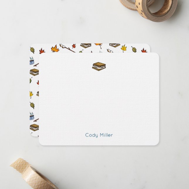 S’mores Happy Camper Summer Nights Birthday  Card (Front/Back In Situ)