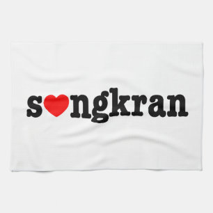 s❤ngkran ~ Heart (Love) Songkran Kitchen Towel