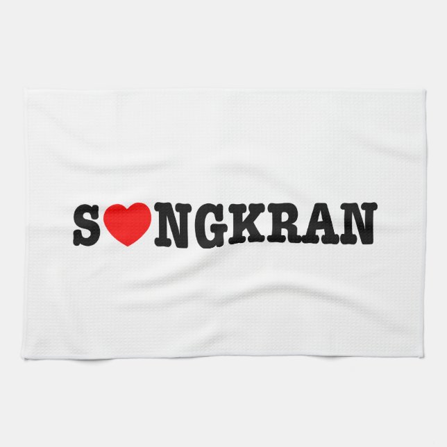 S❤NGKRAN ~ Heart (Love) Songkran Kitchen Towel (Horizontal)