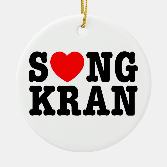 S❤NGKRAN ~ Heart Songkran Ceramic Ornament (Front)