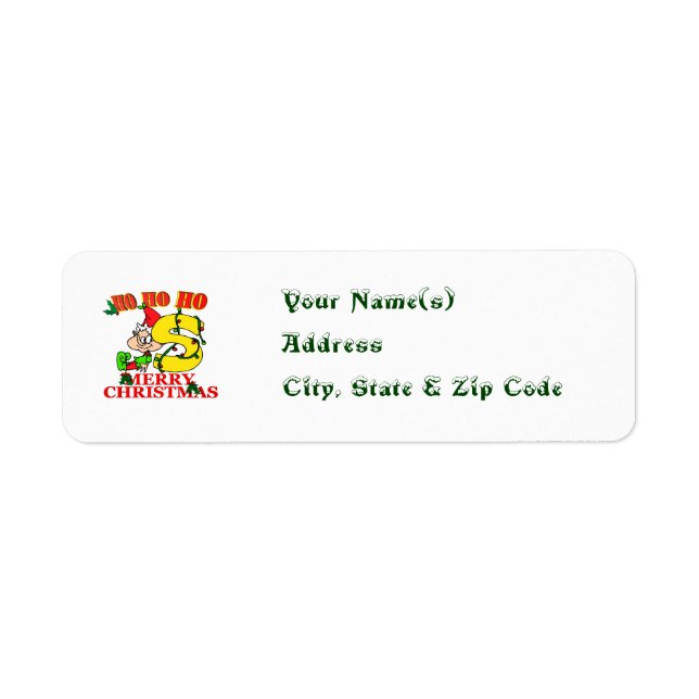 S - NOËL ELF MONOGRAM ÉTIQUETTES D'ADRESSE DE RETO (Devant)