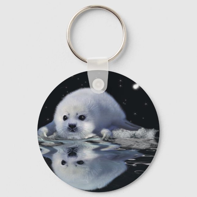 S.O.S. SAVE OUR HARP SEALS KEYCHAIN (Front)