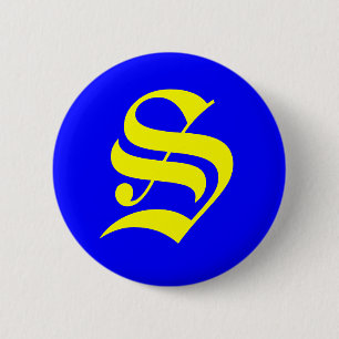 S - OLD ENGLISH 2 INCH ROUND BUTTON