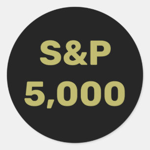 S&P 5,000 Level Stock Market Index Celebration Classic Round Sticker