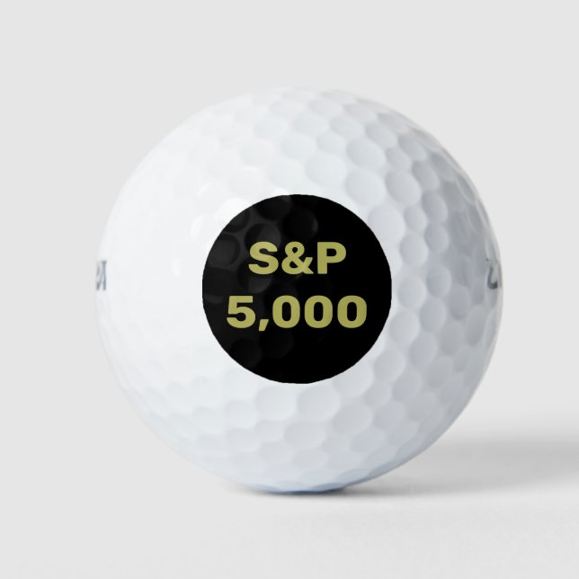 S&P 5,000 Level Stock Market Index Celebration Golf Balls (Front)