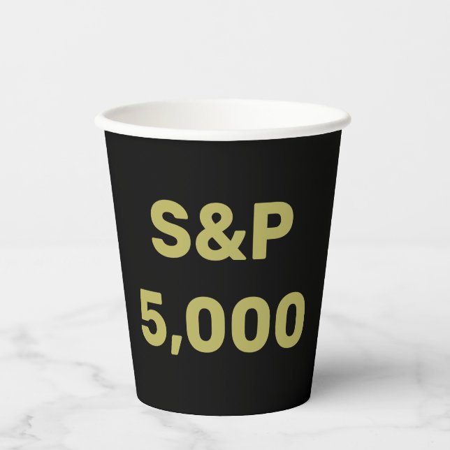 S&P 5,000 Level Stock Market Index Celebration Paper Cups (Front)