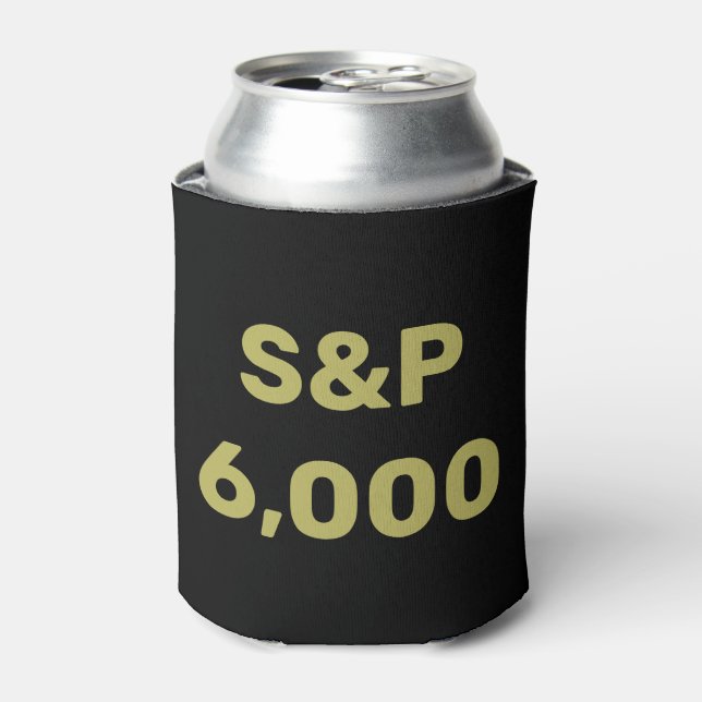 S&P 6,000 Level Stock Market Index Celebration Can Cooler (Can Front)