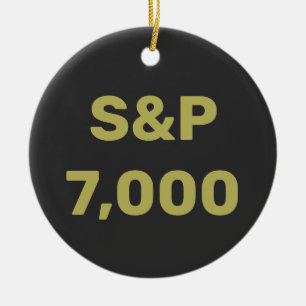 S&P 7,000 Level Stock Market Index Celebration Ceramic Ornament