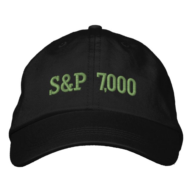 S&P 7,000 Level Stock Market Index Celebration Embroidered Hat (Front)