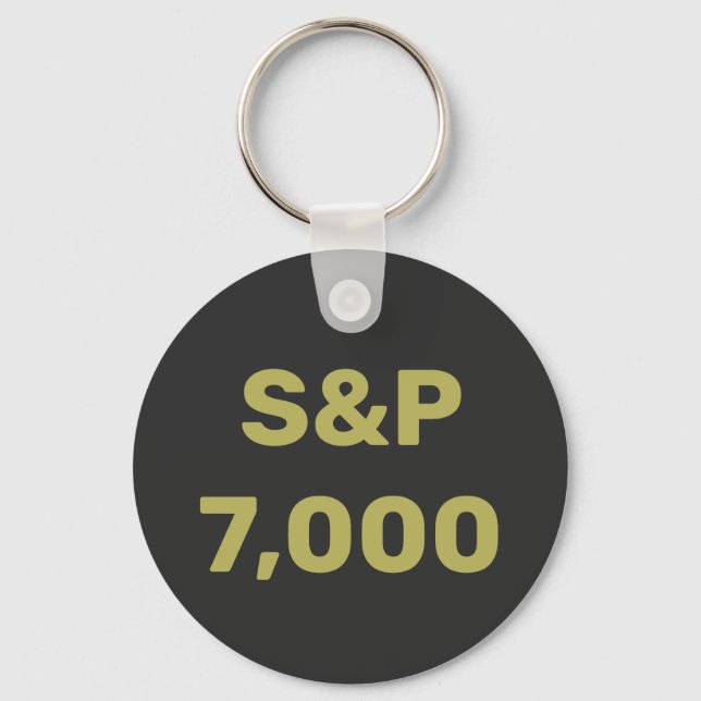 S&P 7,000 Level Stock Market Index Celebration Keychain (Front)
