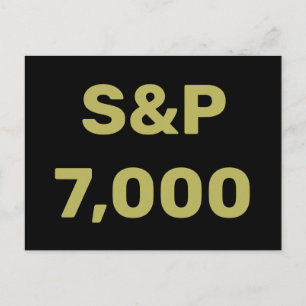 S&P 7,000 Level Stock Market Index Celebration Postcard