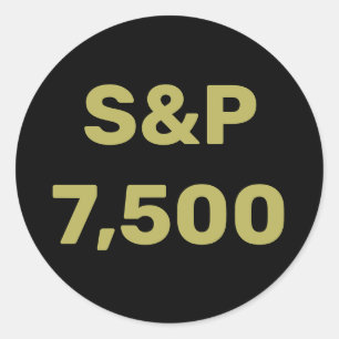 S&P 7,500 Level Stock Market Index Celebration Classic Round Sticker