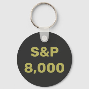 S&P 8,000 Level Stock Market Index Celebration Keychain
