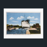 S.S. Assiniboia at Sault Ste. Marie, Ontario, CA Postcard<br><div class="desc">S.S. Assiniboia at Sault Ste. Marie,  Ontario,  Canada Vintage Post Card restored and enhanced by SFTP!  Sister ship to the S.S. Keewatin. Owned by the Canadian Pacific Railway (CPR).</div>