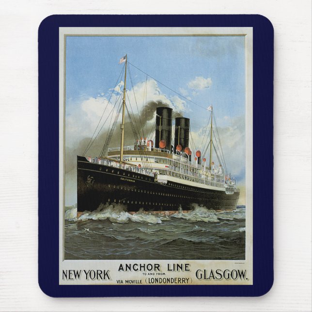 S.S. Caledonia - New York to and from Glasgow Mouse Pad (Front)