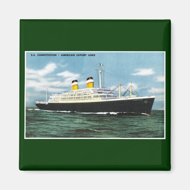 S.S. Constitution American Express Lines Vintage Magnet (Front)