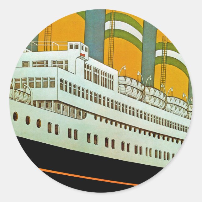 s.s. Statendam Classic Round Sticker (Front)