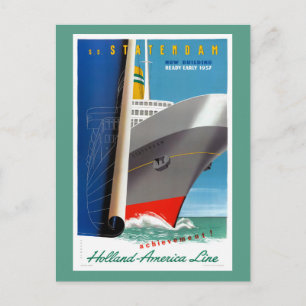 S.S. Statendam The Netherlands Vintage Poster Postcard