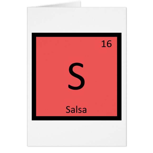 S - Salsa Condiment Chemistry Periodic Table (Front)
