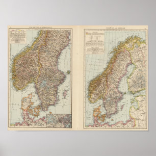 S Scandinavia, Norway, Sweden Poster