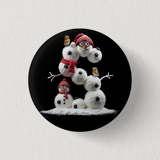 S-shaped Snowman-minion 1 Inch Round Button (Front)