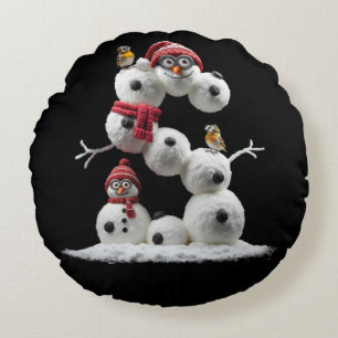 S-shaped Snowman-minion Round Pillow
