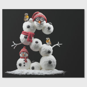 S-shaped Snowman-minion Wrapping Paper
