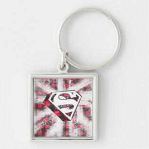 S-Shield Over Plaid Keychain