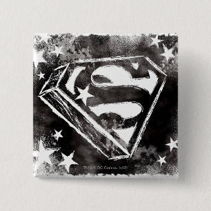 S-Shield With Stars 2 Inch Square Button