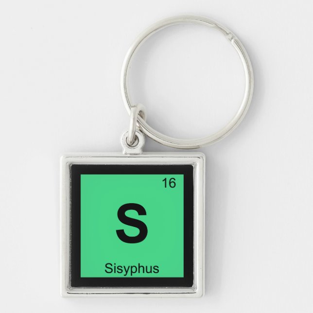 S - Sisyphus Greek Chemistry Periodic Table Symbol Keychain (Front)