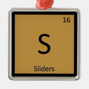 S - Sliders Burger Chemistry Periodic Table Symbol Metal Ornament