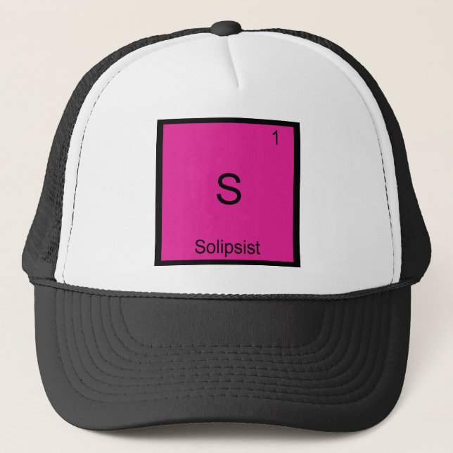 S - Solipsist Funny Chemistry Element Symbol Tee Trucker Hat (Front)
