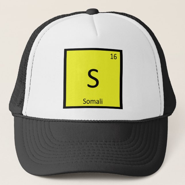 S - Somali Cat Chemistry Periodic Table Element Trucker Hat (Front)
