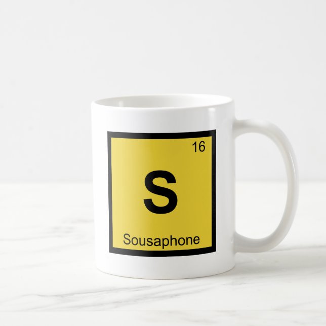 S - Sousaphone Chemistry Periodic Table Music Coffee Mug (Right)