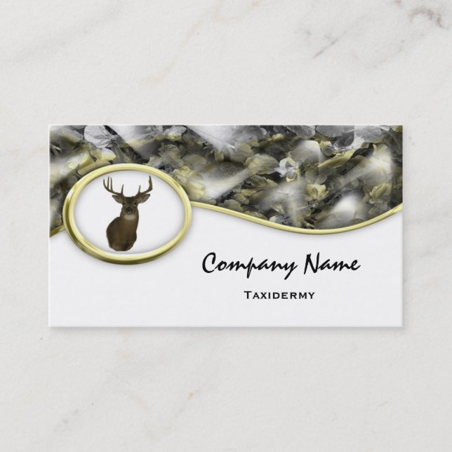 S Style Camouflage Deer Taxidermy Business Cards (Front)