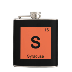 S - Syracuse New York Chemistry Periodic Table Hip Flask