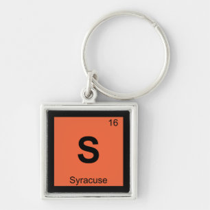 S - Syracuse New York Chemistry Periodic Table Keychain