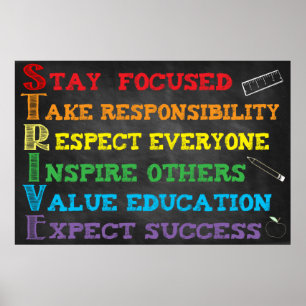 S.T.R.I.V.E. acronym Classroom Poster