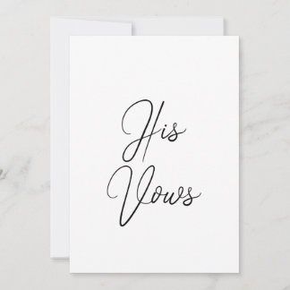 Sa carte Vow | Livret Vow Mariage pour Groom