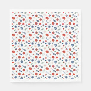SA Patriotic Floral Napkin Summer Americana