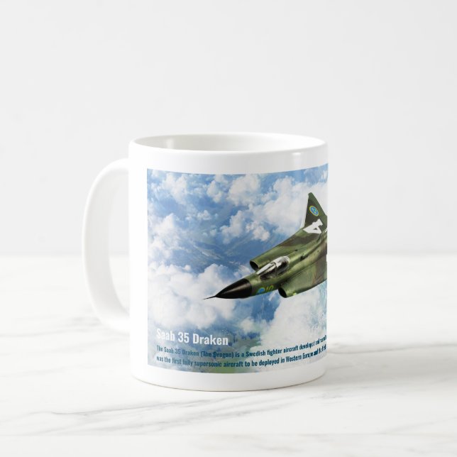 Saab 35 Draken Coffee Mug (Front Left)