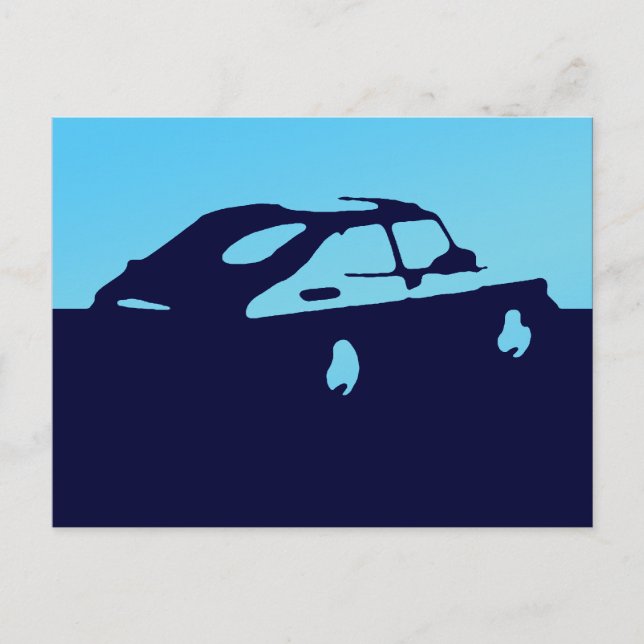 Saab 900 SPG/Aero - Lt blue on dark postcard (Front)