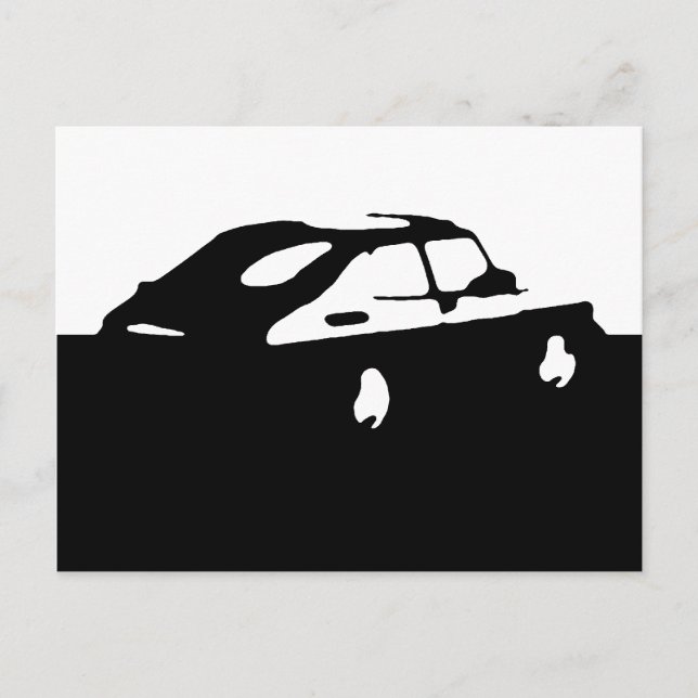 Saab 900 SPG/Aero - Noir sur carte postale légère (Devant)