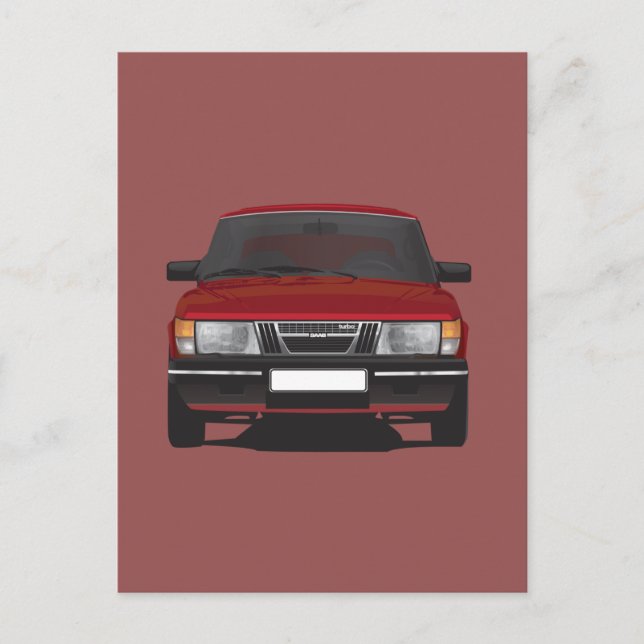 Saab 900 turbo (red) postcard (Front)