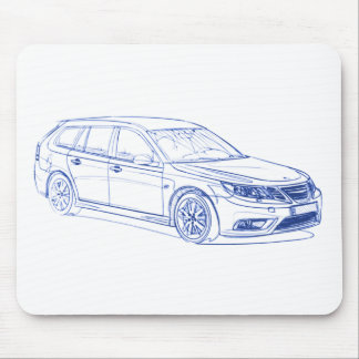 Saab 9-3 Combi 2009 Mouse Pad