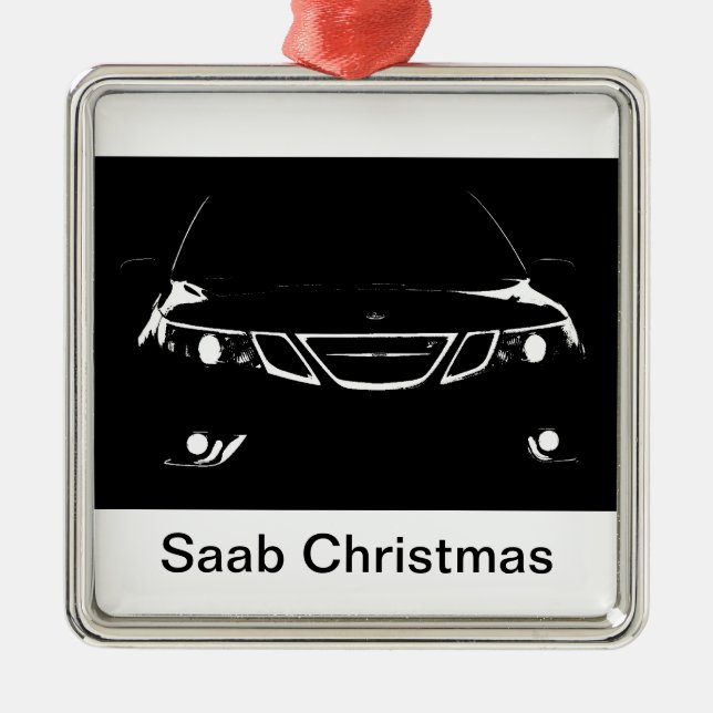 Saab Christmas Metal Ornament (Front)